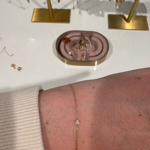 Elegant 14 Mk Gold Bracelet with natural Diamond Accent